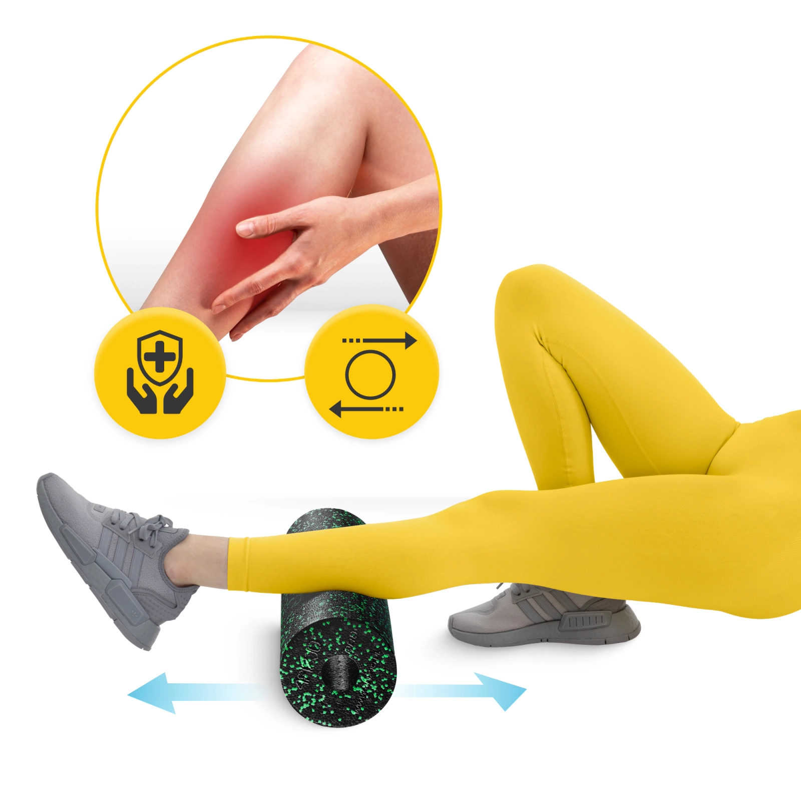 Rulou de masaj din spumă EPP 45 cm