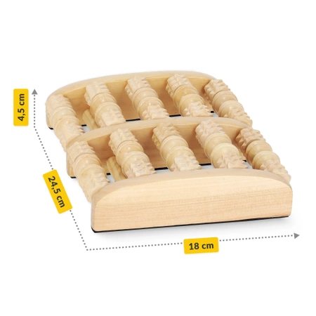 Masajer pentru picioare din lemn cu rolă dublă roller