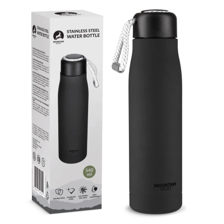 Sticlă termică de 540 ml cu curea negru