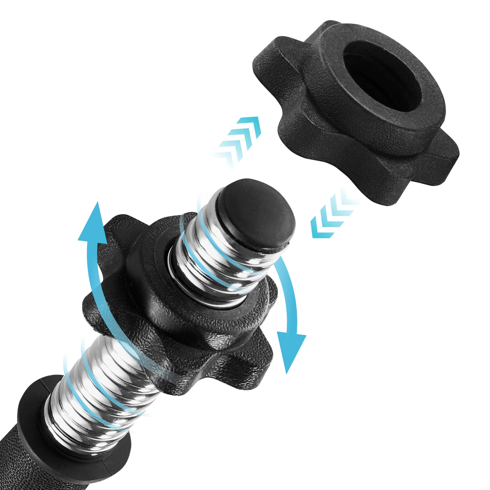 Barbell scurt pentru haltere cu cleme 35 cm 2 buc.