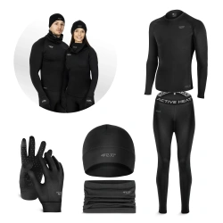 Set de îmbrăcăminte termică unisex – set negru 5-în-1, mărime M