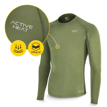 Tricou termic unisex cu mâneci lungi – verde, mărime XXL