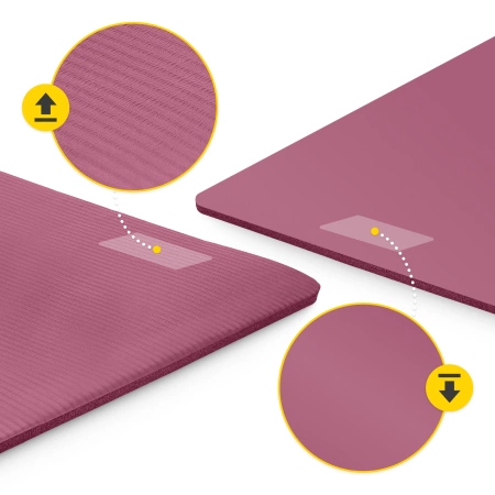 Saltea pentru fitness și yoga NBR 190 × 100 × 1,5 cm, bordó