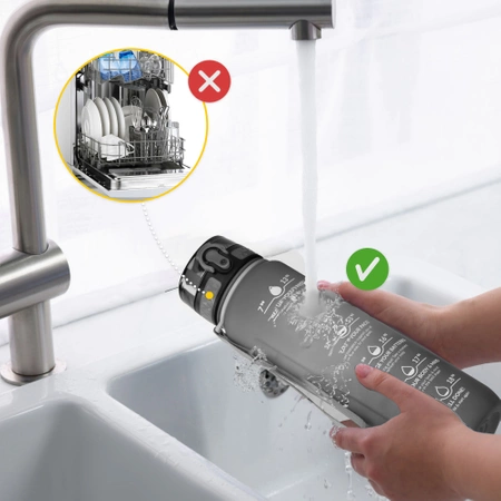 Sticlă de apă cu scală temporală 1 L