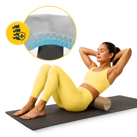 Rolă netedă de masaj din plută 30 cm