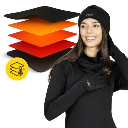 Set de îmbrăcăminte termică unisex – set negru 5-în-1, mărime S