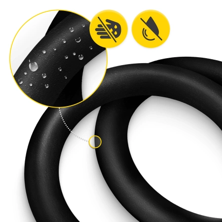 Inele de gimnastică pentru tracțiuni cu ABS, negru și galben