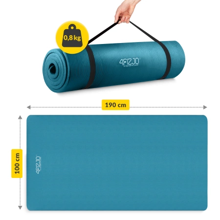 Saltea pentru fitness și yoga NBR 190 × 100 × 1,5 cm albastră