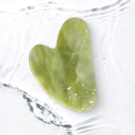 Piatra clasică Gua Sha din jad verde natural