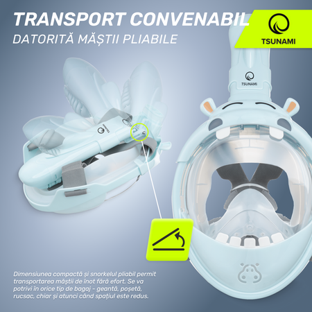 Mască de scufundare pentru copii HIPOPOTAM TSUNAMI