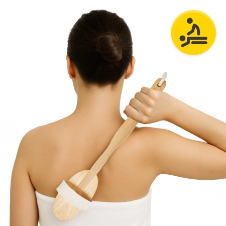 Perie lungă pentru masaj corporal și baie 2 în 1