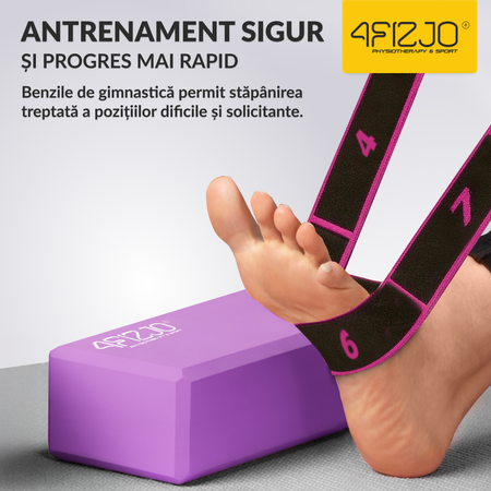 Bandă de întindere gimnazială 90 cm roz