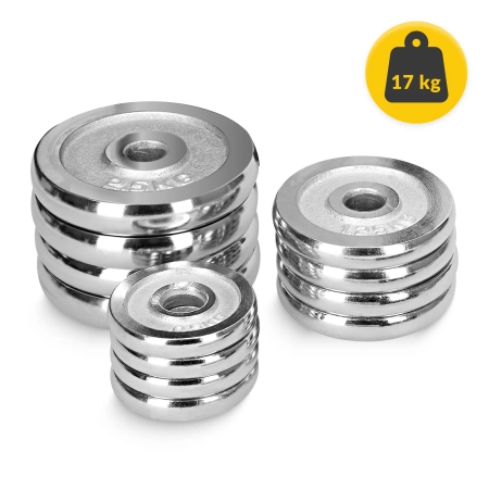 Gantere din oțel în valiză - set de 20 kg