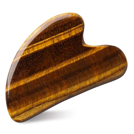 Piatra clasică Gua Sha din cuarț natural Tiger Eye