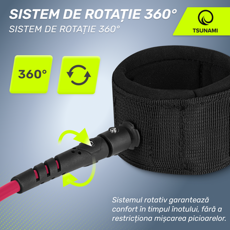 Cablu de siguranță pentru placa SUP TSUNAMI roz