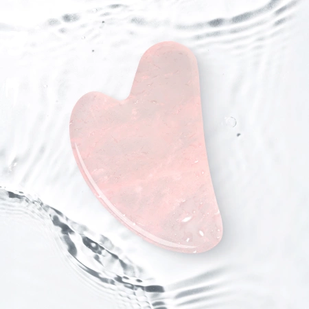 Piatra Gua Sha canelată din cuarț roz natural
