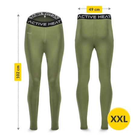 Lenjerie termică unisex - set verde, tricou + pantaloni, mărime XXL