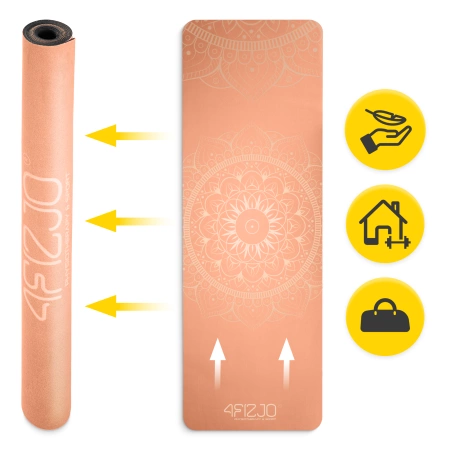 Covora de yoga și exerciții din piele de căprioară 1,5 mm portocaliu