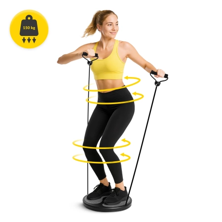 Disc rotativ cu benzi elastice pentru exercitii fizice