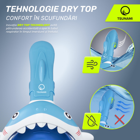 Mască de scufundare pentru copii RECHIN TSUNAMI