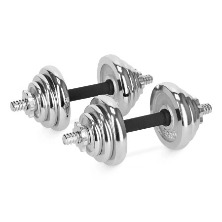 Gantere din oțel în valiză - set de 20 kg