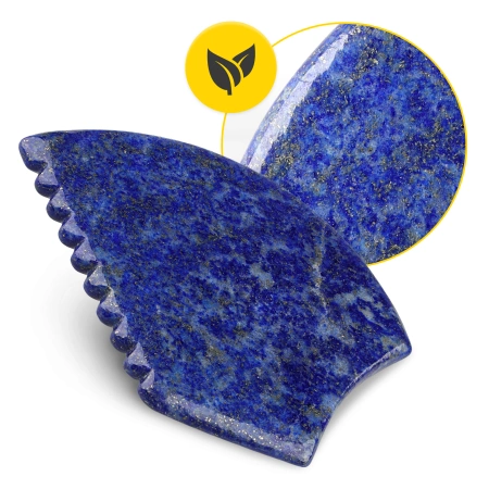 Piatra Gua Sha canelată din lazurit natural