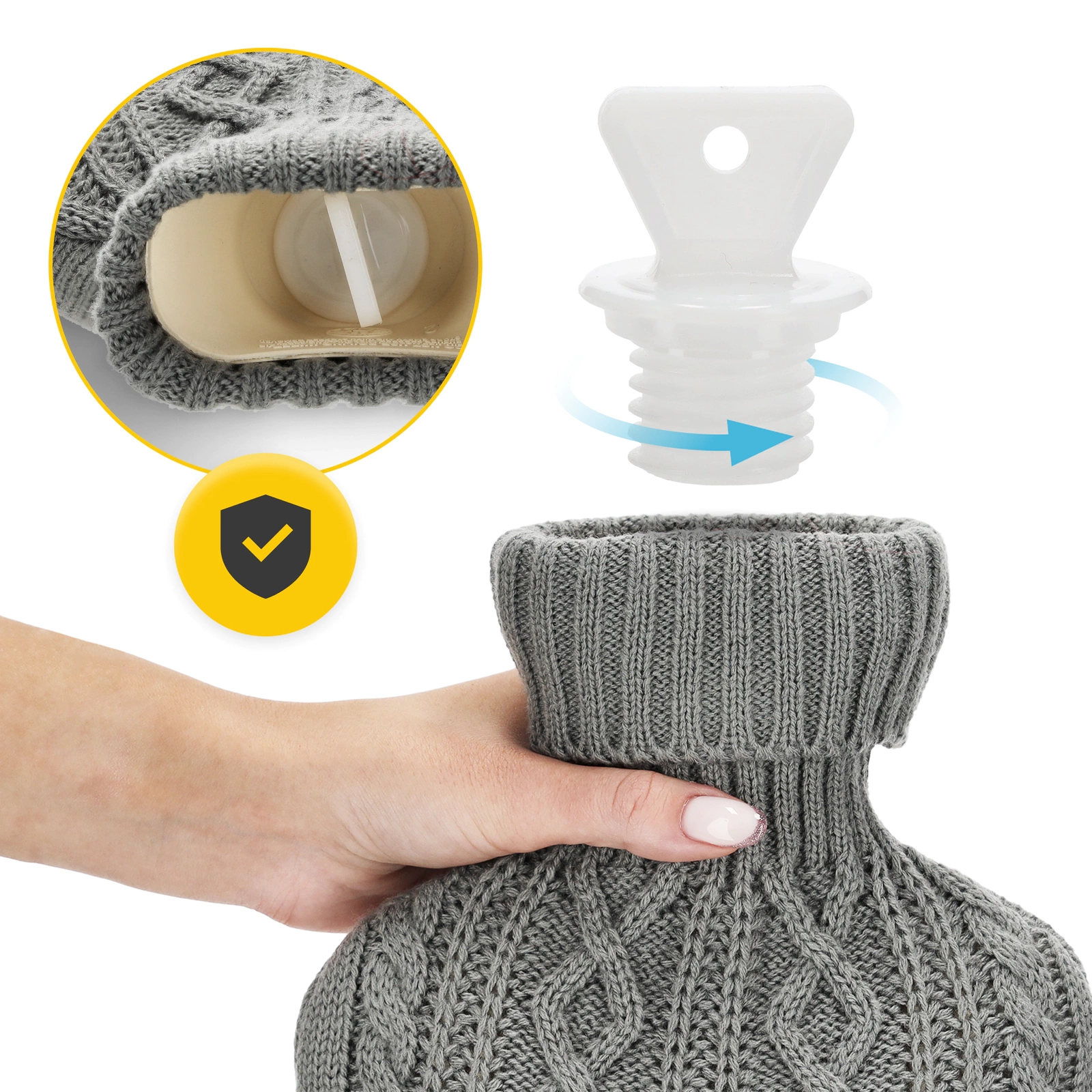 Compresă din cauciuc cu husa, 2 L