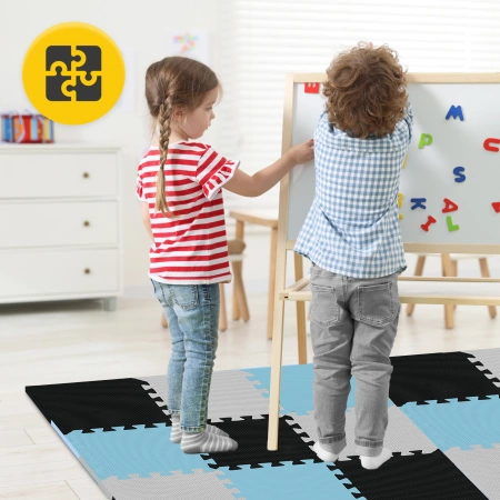 Set de 9 covorașe puzzle 90x90 - „Cer albastru”