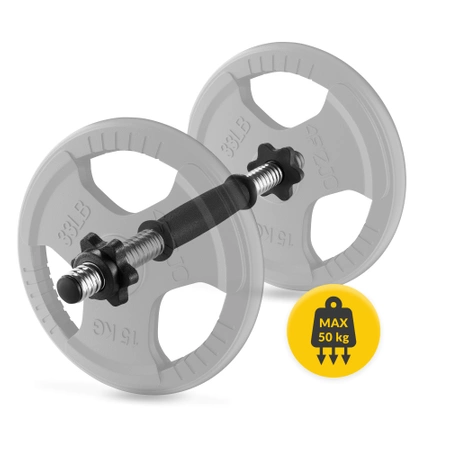 Barbell scurt pentru haltere cu cleme 35 cm 2 buc.