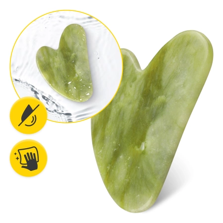 Piatra clasică Gua Sha din jad verde natural