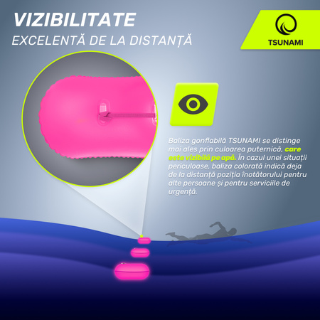 Baliză gonflabilă pentru înot TSUNAMI roz