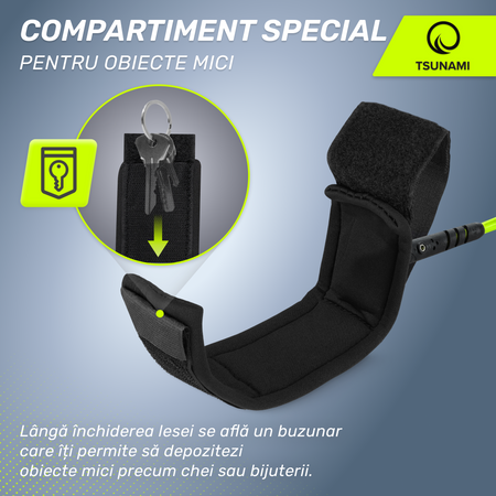 Cablu de siguranță pentru placa SUP TSUNAMI verde