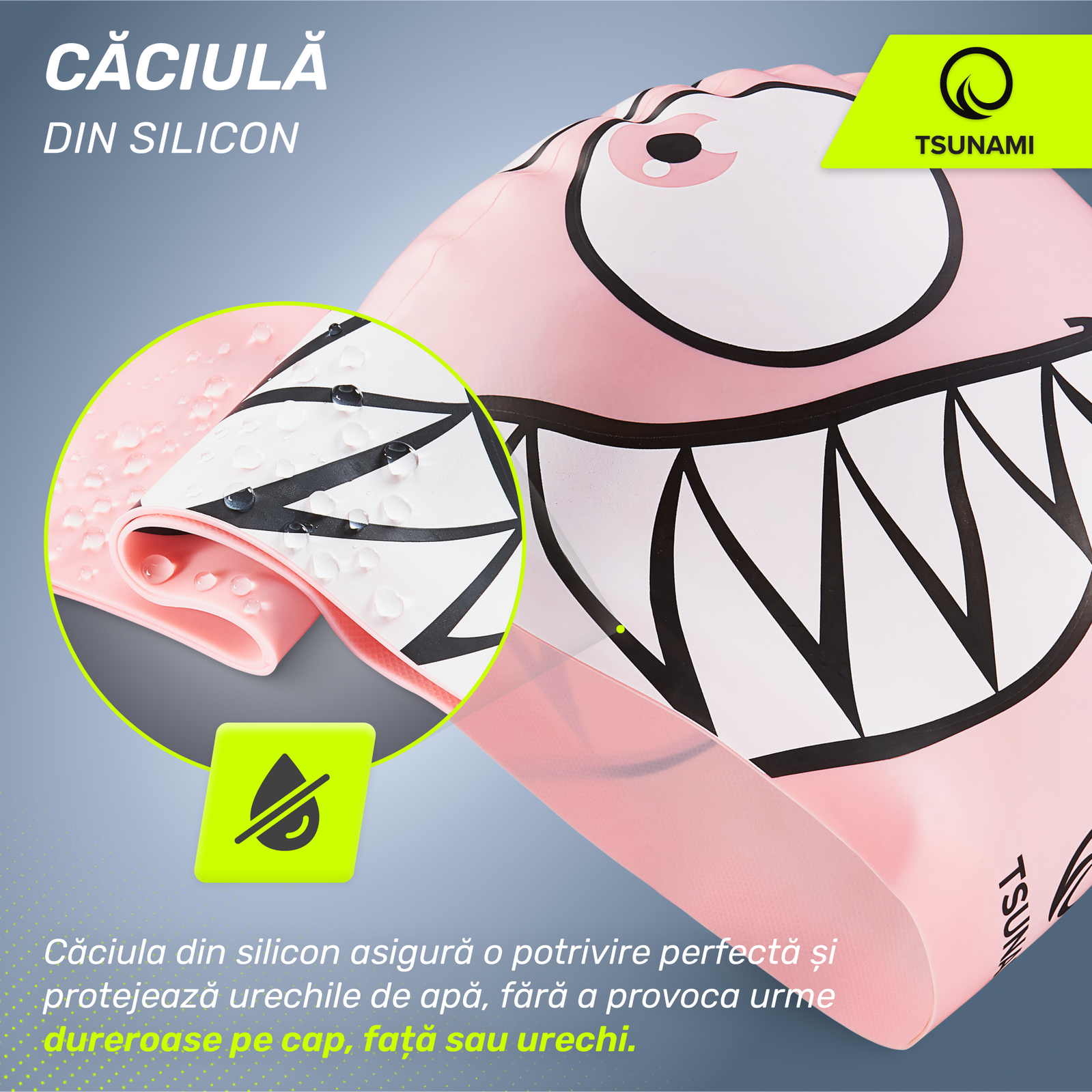 Căciulă de înot pentru copii SHARK