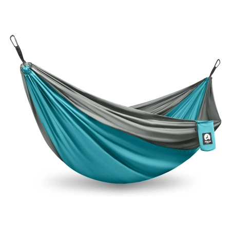 Hamac de călătorie pentru o persoană Mountain Goat gri și turcoaz
