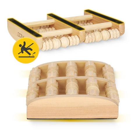 Masajer pentru picioare din lemn cu rolă dublă roller