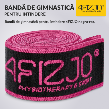 Bandă de întindere gimnazială 90 cm roz