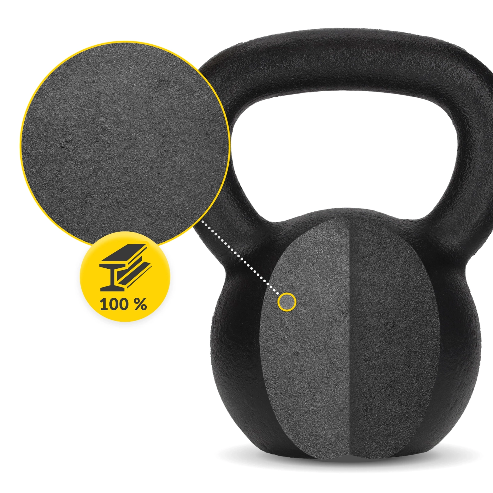 Kettlebell greutate din fontă de 16 kg