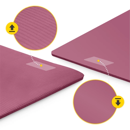 Saltea pentru fitness și yoga NBR 1 cm bordó