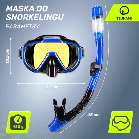 Mască de snorkelling cu snorkel