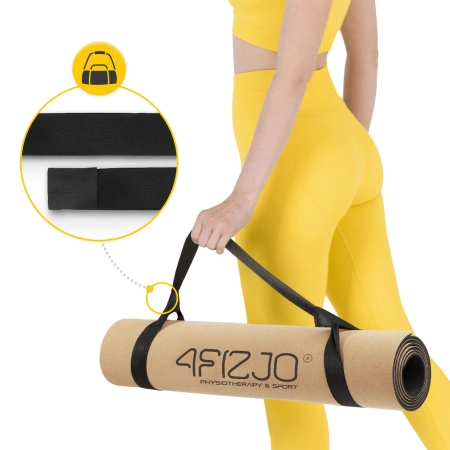 Saltea de exerciții din cauciuc cu suprafața din plută anti-alunecare 4 mm