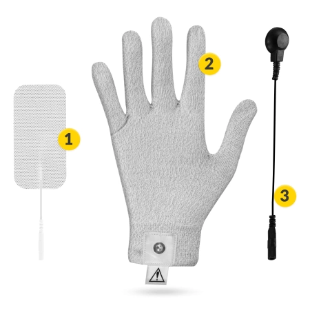 Mănușă conductivă pentru electrostimularea mâinii