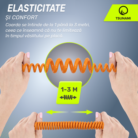 Cablu de siguranță pentru placa SUP TSUNAMI portocaliu