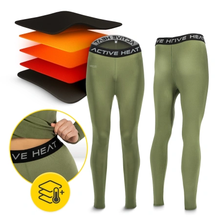 Pantaloni termici unisex – verde, mărime L