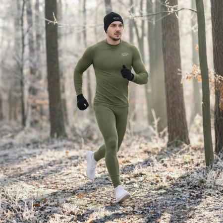 Pantaloni termici unisex – verde, mărime L