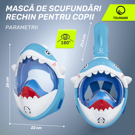 Mască de scufundare pentru copii RECHIN TSUNAMI