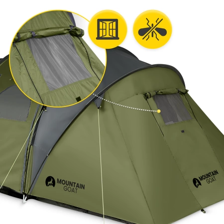 Cort turistic PRIME QUATRO MOUNTAIN GOAT kaki