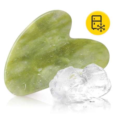Piatra clasică Gua Sha din jad verde natural