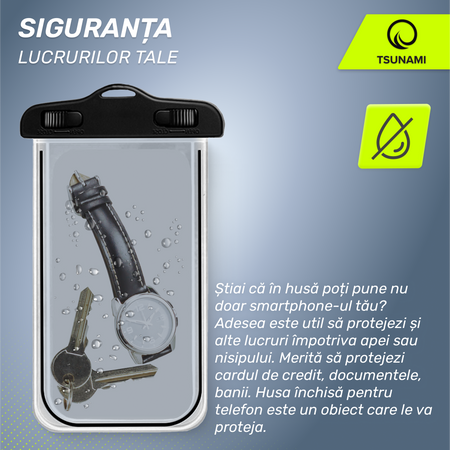 Husă impermeabilă pentru telefon TSUNAMI