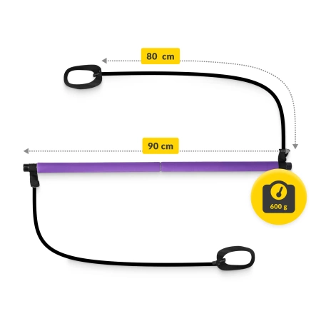 Bară de antrenament pentru pilates cu expandere