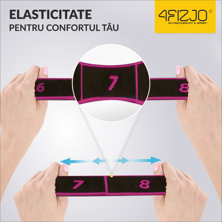 Bandă de întindere gimnazială 90 cm roz